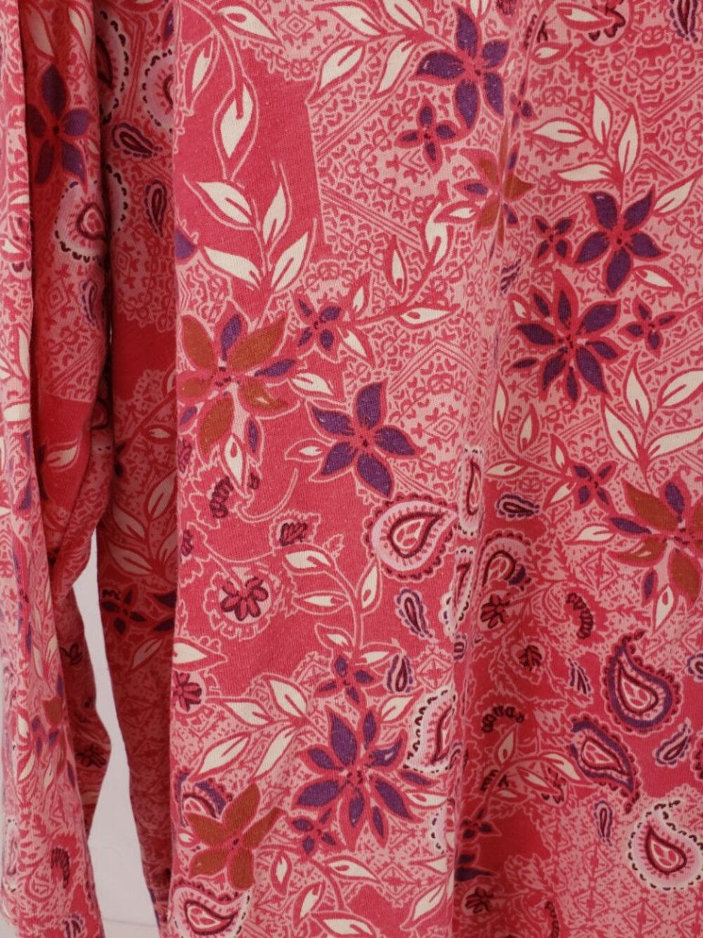 Woman Within 2X Pink Floral 3/4 Sleeve Paisley Top Blouse Womens Plus - Picture 5 of 13